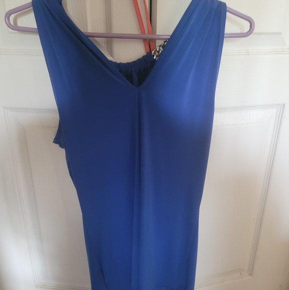 Royal Blue Michael Kors Blouse, strapless, chain detail. Like new. - Picture 1 of 6
